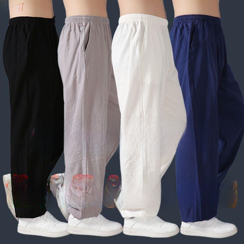 Yoga Fitness Training - Losse katoenen linnen Tai Chi-broek voor
